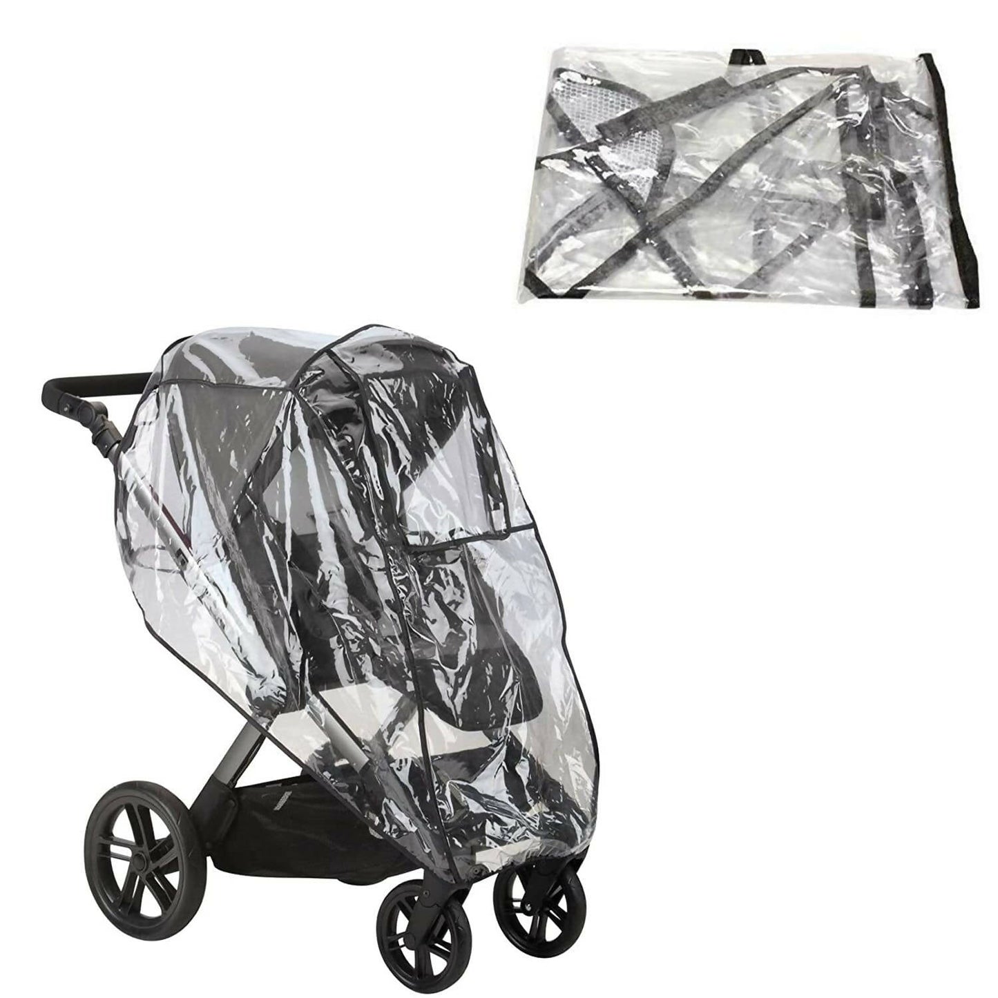 Safe-O-Kid Waterproof Transparent Rain Cum Shield Cover for Baby Pram & Strollers -  USA, Australia, Canada 