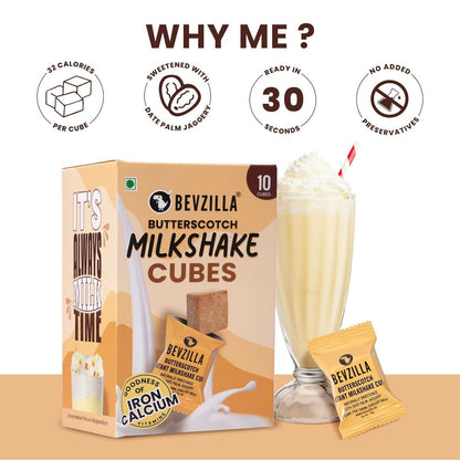 Bevzilla Butterscotch Instant Milkshake Cubes with Organic Date Palm Jaggery