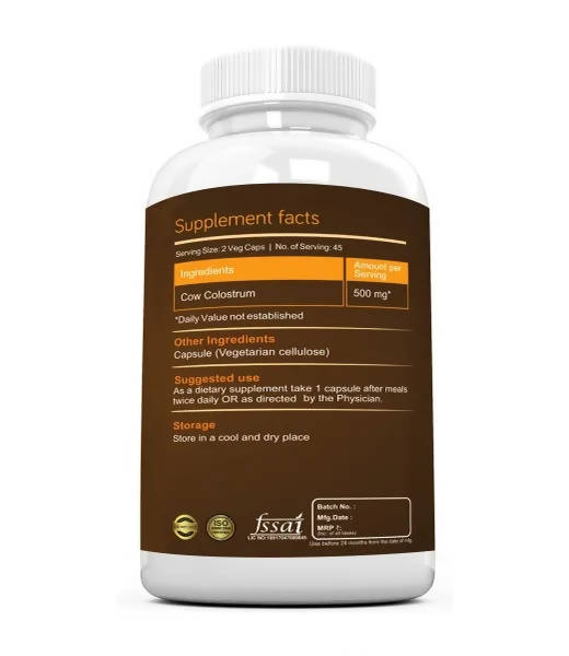 Ramini Bio Nutrition Colostrum 500mg Veg Capsules