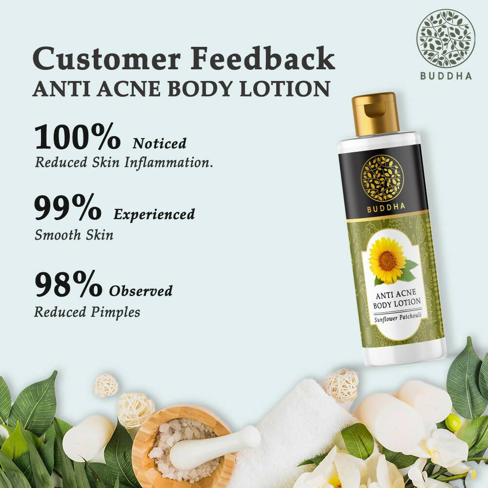 Buddha Natural Anti Acne Body Lotion - For Help Clear Acne & Future Breakouts