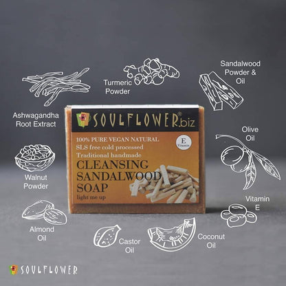 Soulflower Cleansing Sandalwood Soap