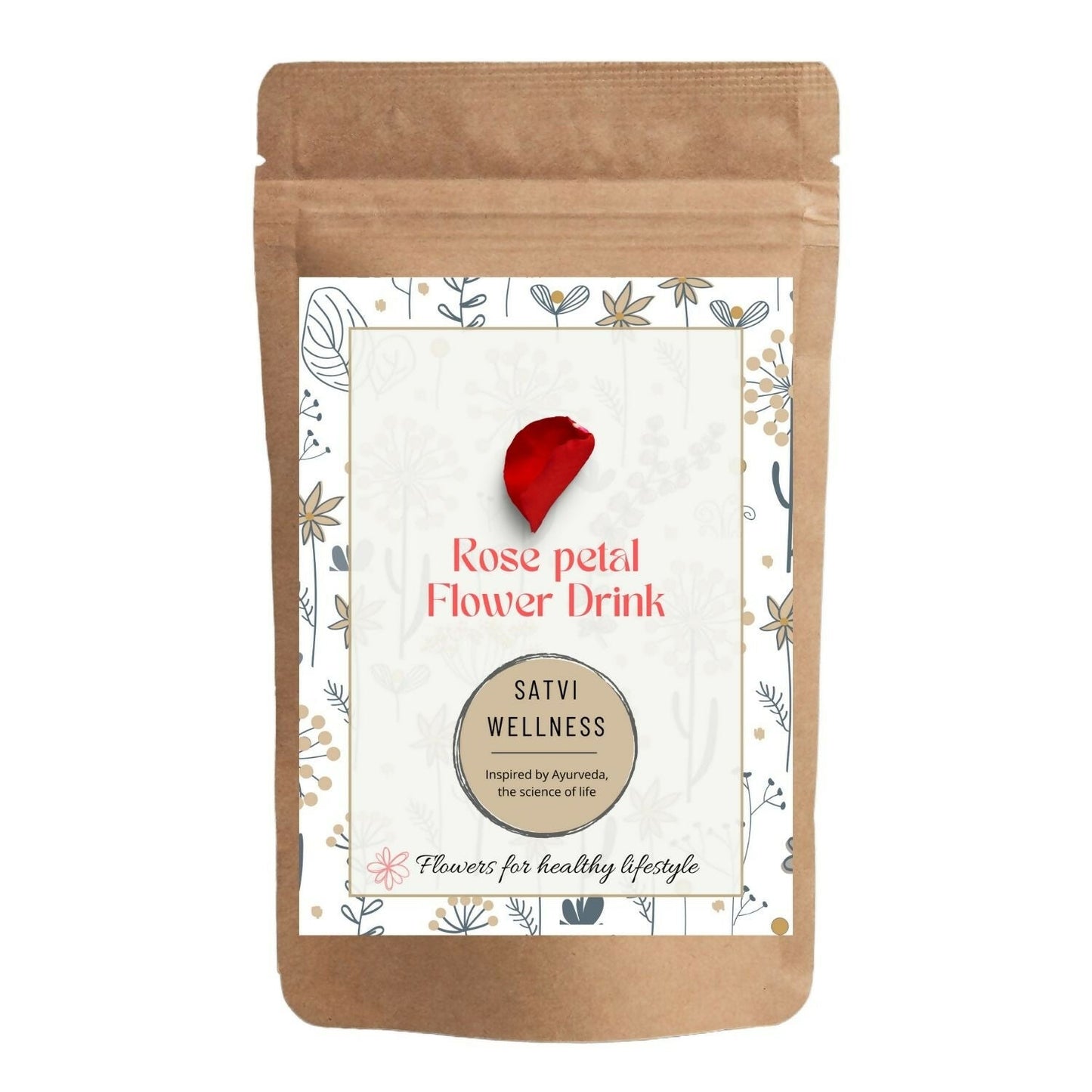 Satvi Wellness Rose petal flower Tea | Rose petal tea | Rose flower drink mix - BUDNE