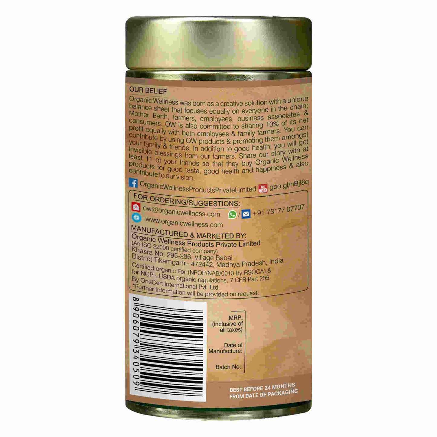 Organic Wellness Tulsi Indian Rose Tin Pack