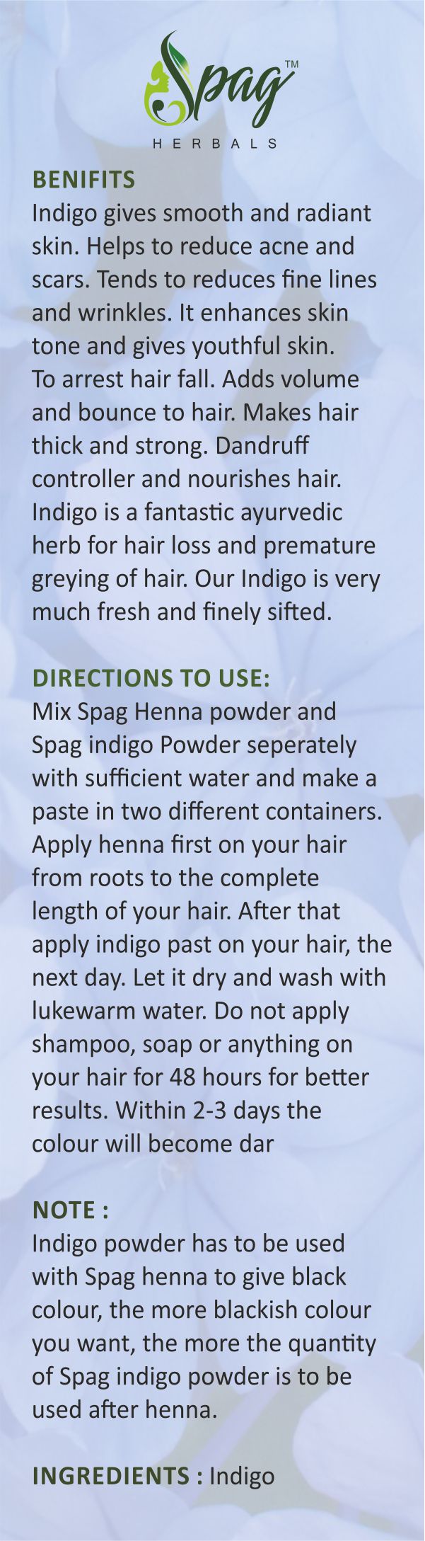 Spag Herbals Premium Indigo Powder