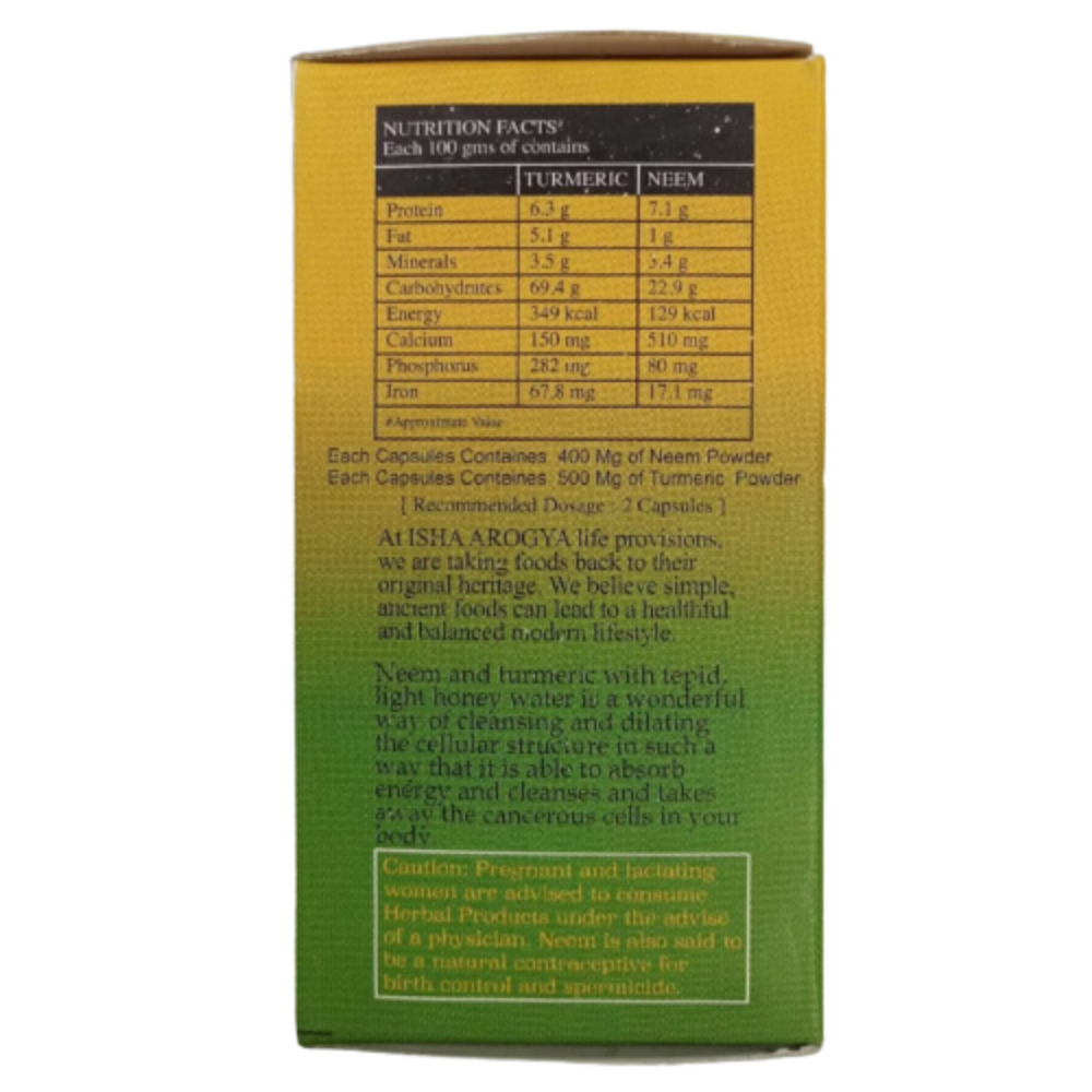 Isha Life Neem and Turmeric Capsules