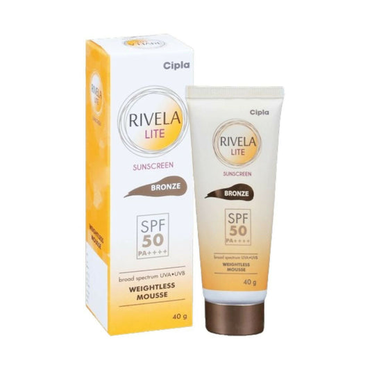 Cipla Rivela Lite Weightless Mousse Broad Spectrum UVA/UVB Sunscreen, Bronze SPF 50+ -  buy in usa 