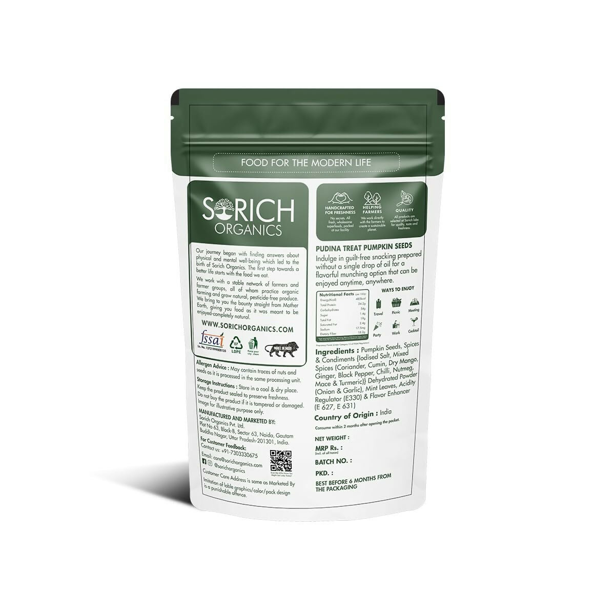 Sorich Organics Pudina Treat Pumpkin Seeds