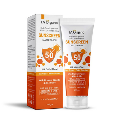 LA Organo Sunscreen Matte Finish All Day Cream SPF 50 PA+++ UVA/UVB Protection