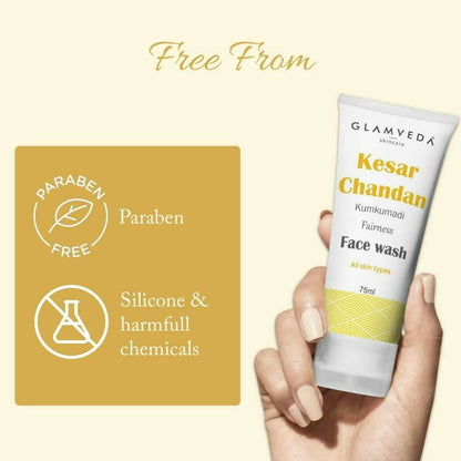 Glamveda Kesar Chandan Kumkumadi Fairness Face Wash