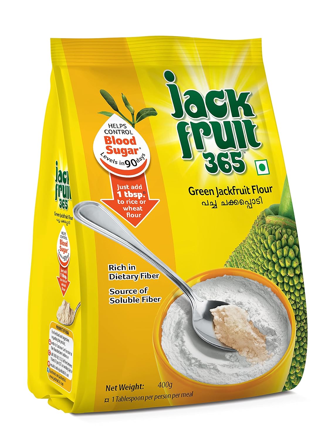 Green Jackfruit Flour 365 - Vegan-Friendly, Gluten-Free Flour for Weight Management