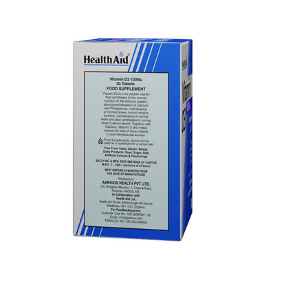 HealthAid Vitamin D3 1000 iu Tablets