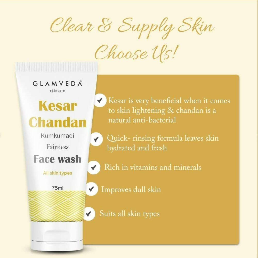 Glamveda Kesar Chandan Kumkumadi Fairness Face Wash