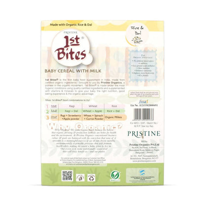 Pristine 1st Bites Baby Cereal Stage-2 Organic Rice & Dal