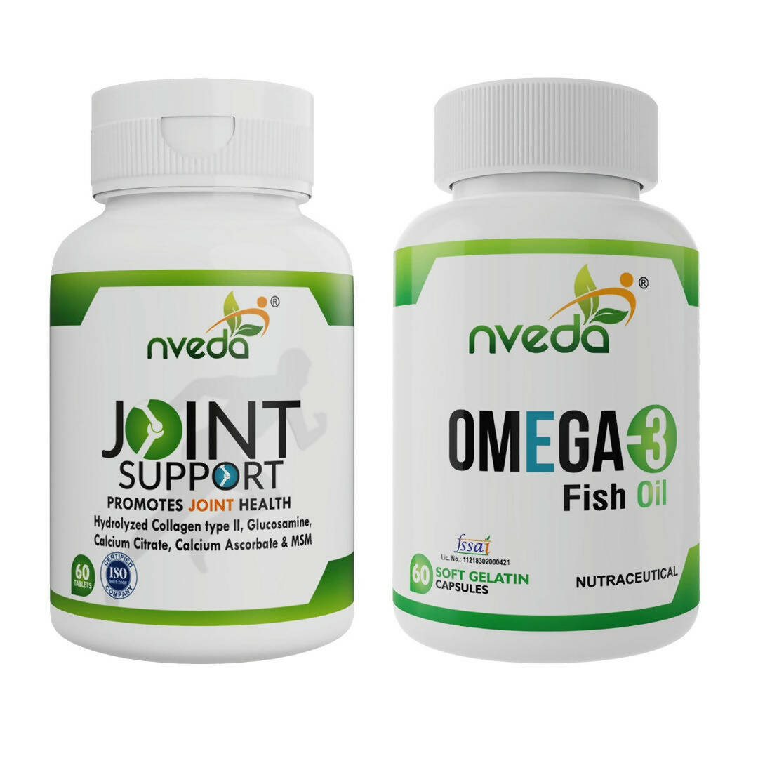 Nveda Omega 3 Fish Oil Capsules and Joint Support Tablets Combo - BUDEN