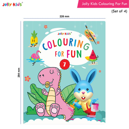 Jolly Kids Colouring for Fun Books B| Set of 4| Each Book 64 Images|Colouring & Painting Books for Kids|Ages 3-8 Year