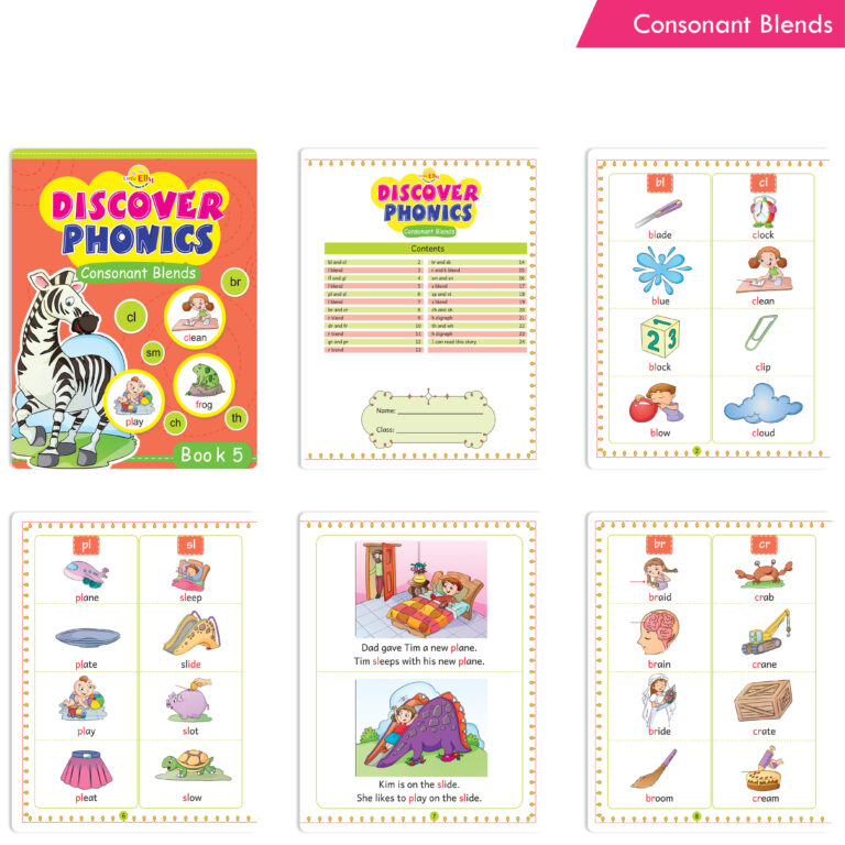 Jolly Kids Discover Phonics Book Set (Set of 5) | Vowel Letter Sounds | Word Families | Consonant Blends | Phonic Readers | Ages 3-8 Years