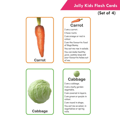 Jolly Kids Pre-school Learning Flash Cards for Kids| Set of 4| 32 Cards on Each Pack| Ages 1-6 Years