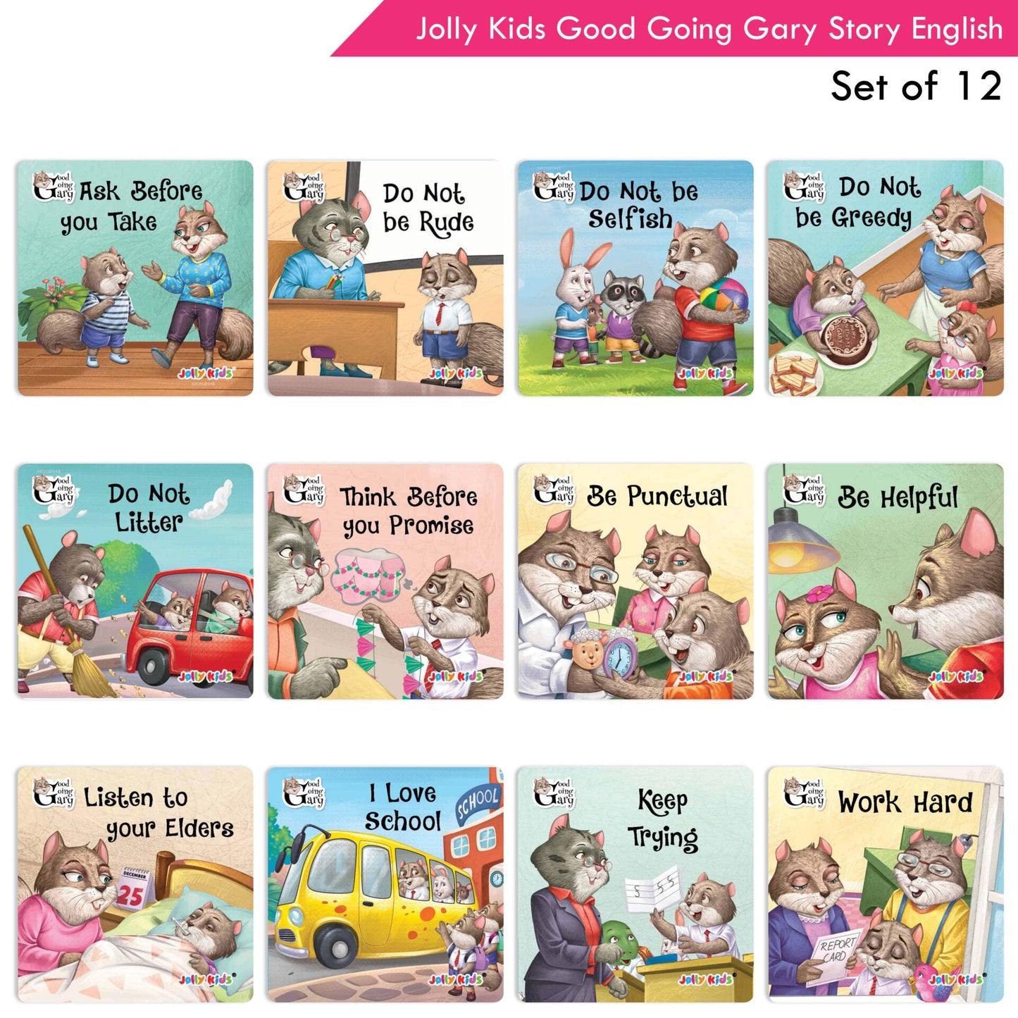 Jolly Kids Good Going Gary Character Building English Story Books for Kids| Set of 12| Character Based Children Story Books| Ages 3 - 8 Years