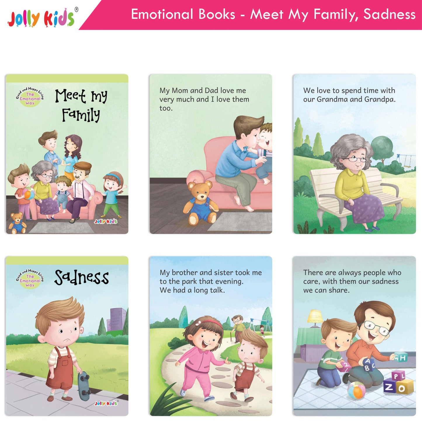 Jolly Kids Good & Happy Living The Emotional Way Story Books (Set of 8) Learning Stories about Feeling and Emotions| Ages 3 - 8 years