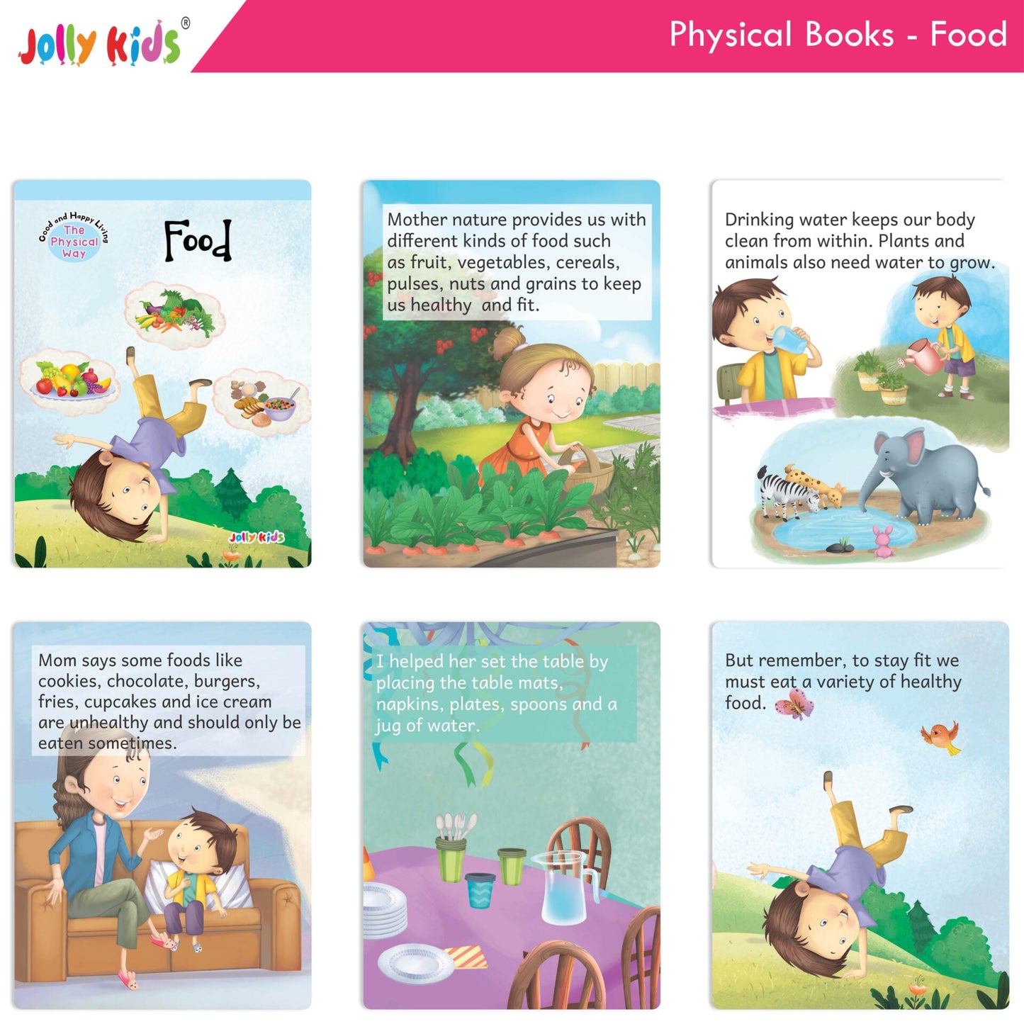 Jolly Kids Good & Happy Living The Physical Way Stories Books Set of 8| Kids learning Physical Health Activity| Ages 3-6 Years