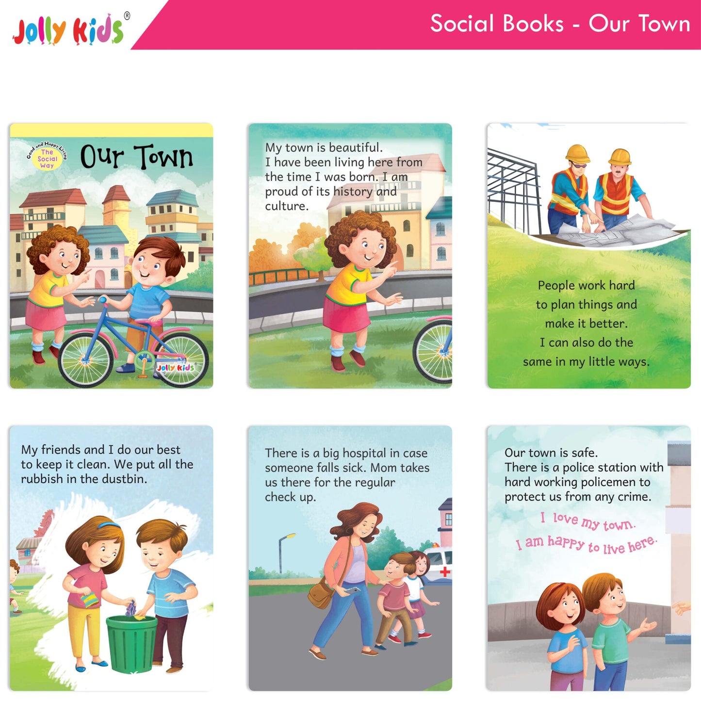 Jolly Kids Good & Happy Living The Social Way Series Books (Set of 8)| Kids Learning Social Reponsibilities in Short Stories Books Ages 3 - 8 Years