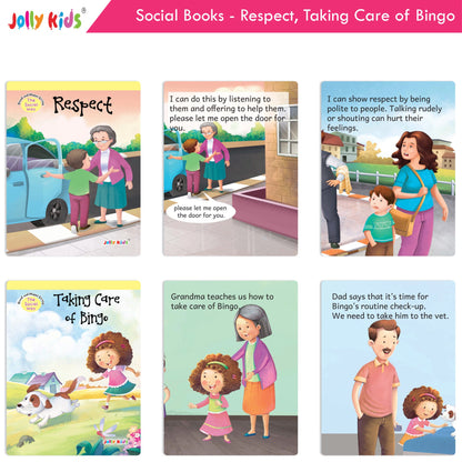 Jolly Kids Good & Happy Living The Social Way Series Books (Set of 8)| Kids Learning Social Reponsibilities in Short Stories Books Ages 3 - 8 Years