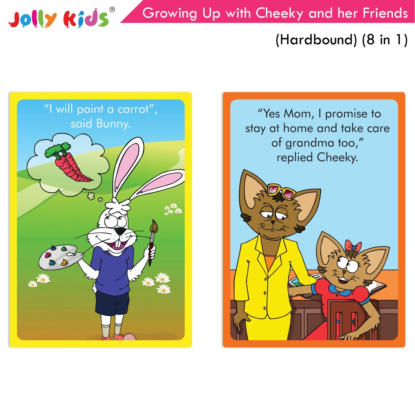 Jolly Kids Growing Up with Cheeky and Her Friends (8 in 1)|Character base Story Book for Kids Ages 3-8 years| Hardbound Book