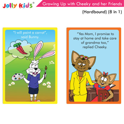 Jolly Kids Growing Up with Cheeky and Her Friends (8 in 1)|Character base Story Book for Kids Ages 3-8 years| Hardbound Book