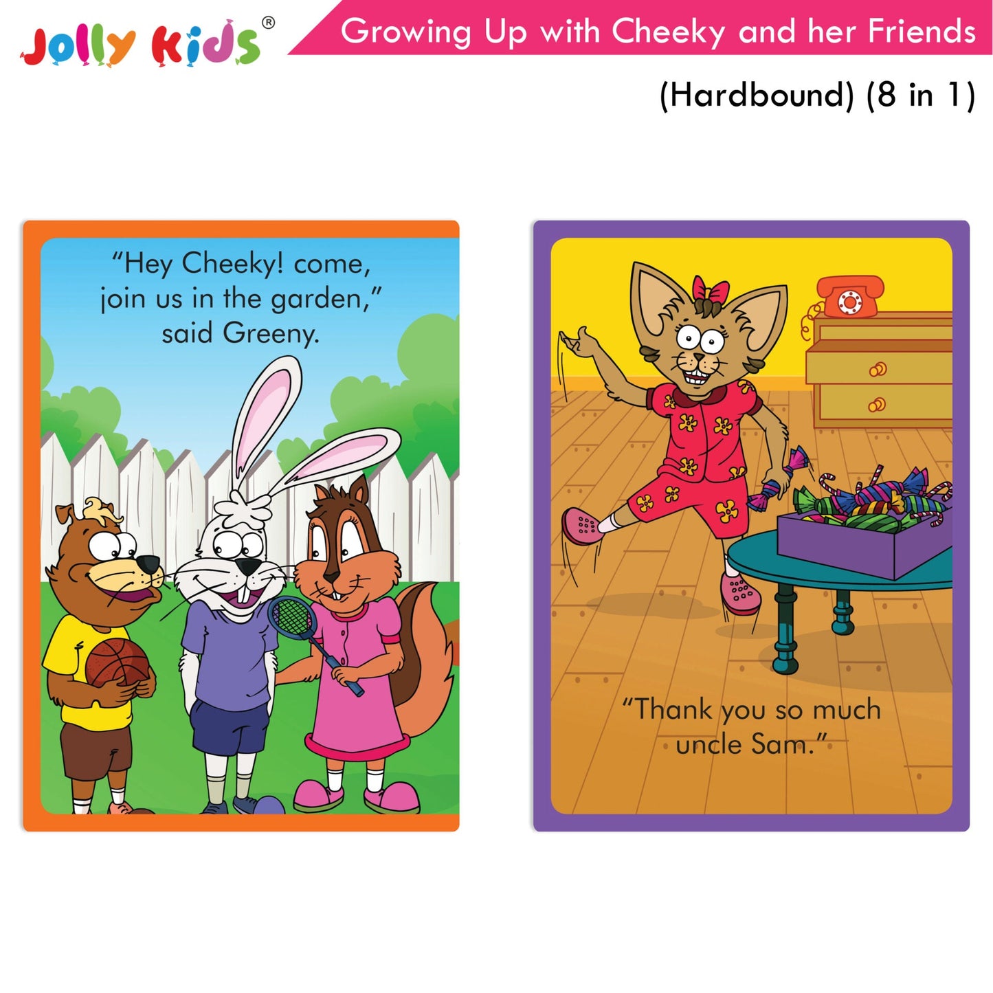 Jolly Kids Growing Up with Cheeky and Her Friends (8 in 1)|Character base Story Book for Kids Ages 3-8 years| Hardbound Book