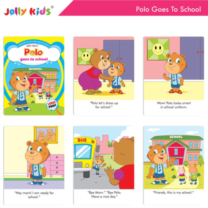 Jolly Kids Growing Up with Polo and His Friends Character Base Stories Books Set of 8| Large Picture Stories Books for Kids Ages 3 -8 Years