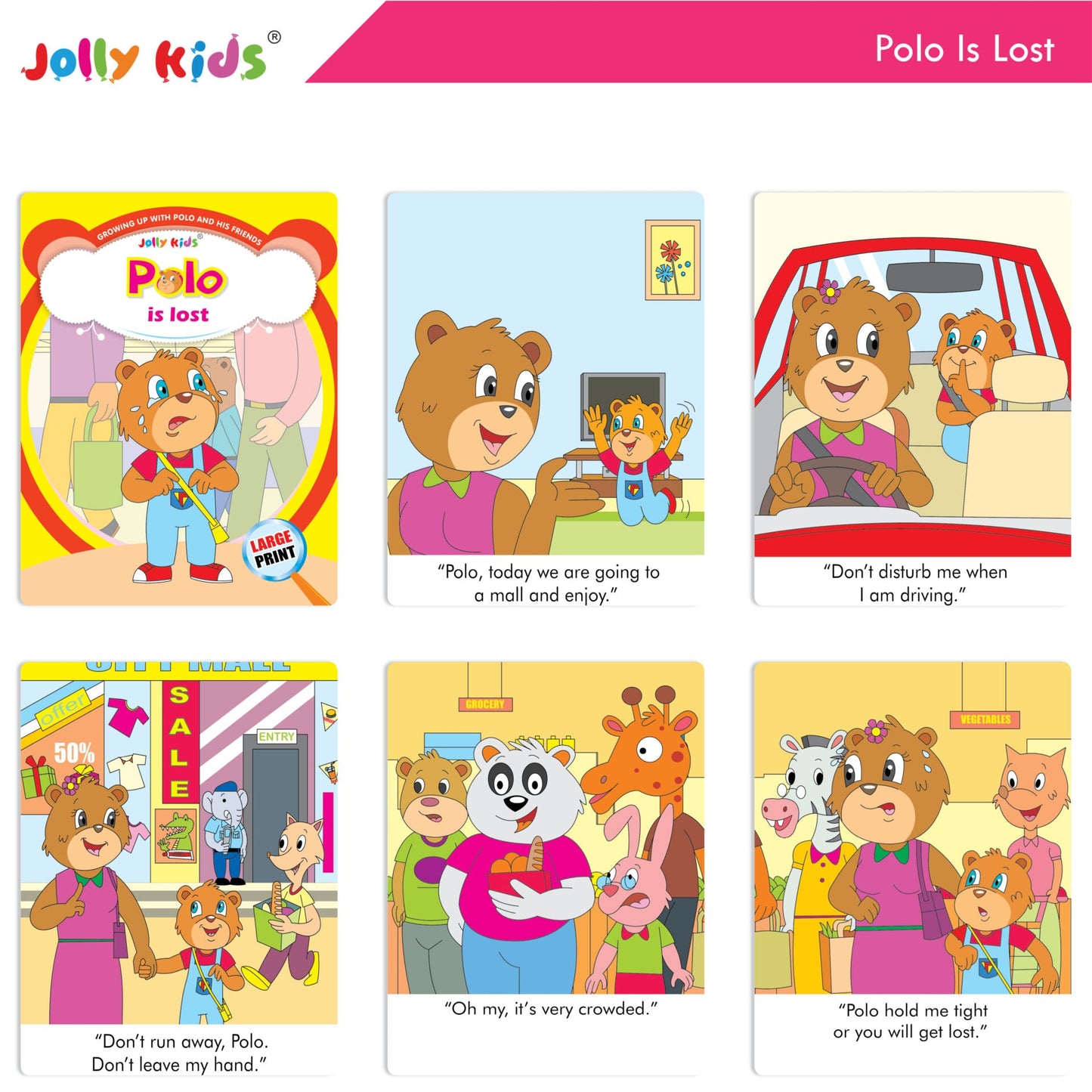 Jolly Kids Growing Up with Polo and His Friends Character Base Stories Books Set of 8| Large Picture Stories Books for Kids Ages 3 -8 Years