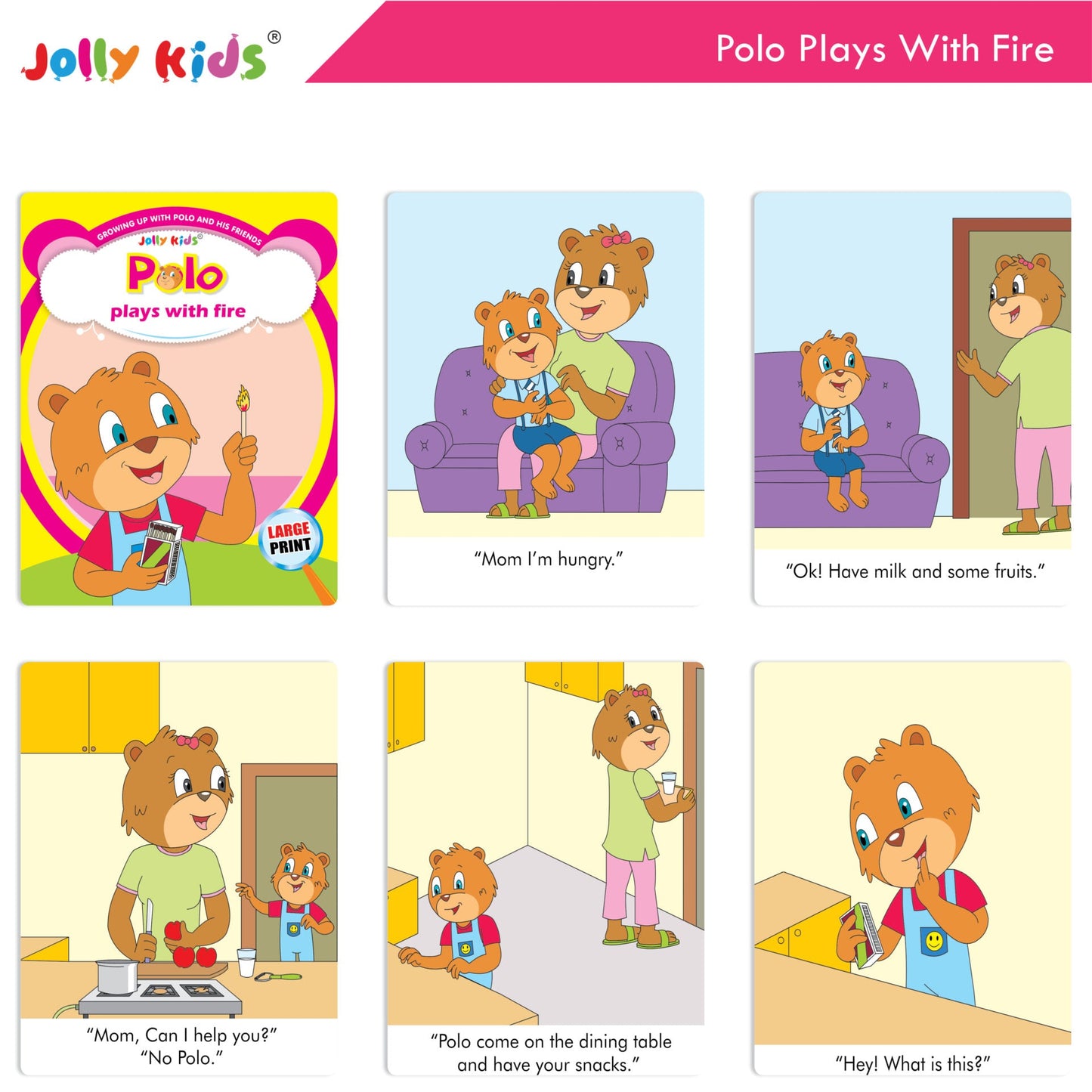 Jolly Kids Growing Up with Polo and His Friends Character Base Stories Books Set of 8| Large Picture Stories Books for Kids Ages 3 -8 Years