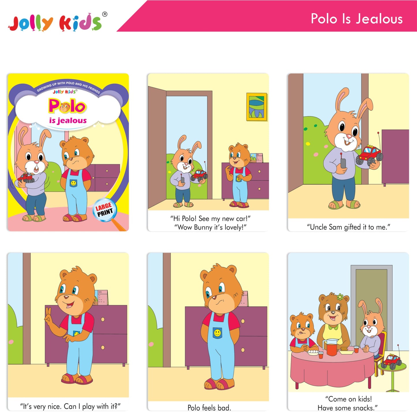 Jolly Kids Growing Up with Polo and His Friends Character Base Stories Books Set of 8| Large Picture Stories Books for Kids Ages 3 -8 Years