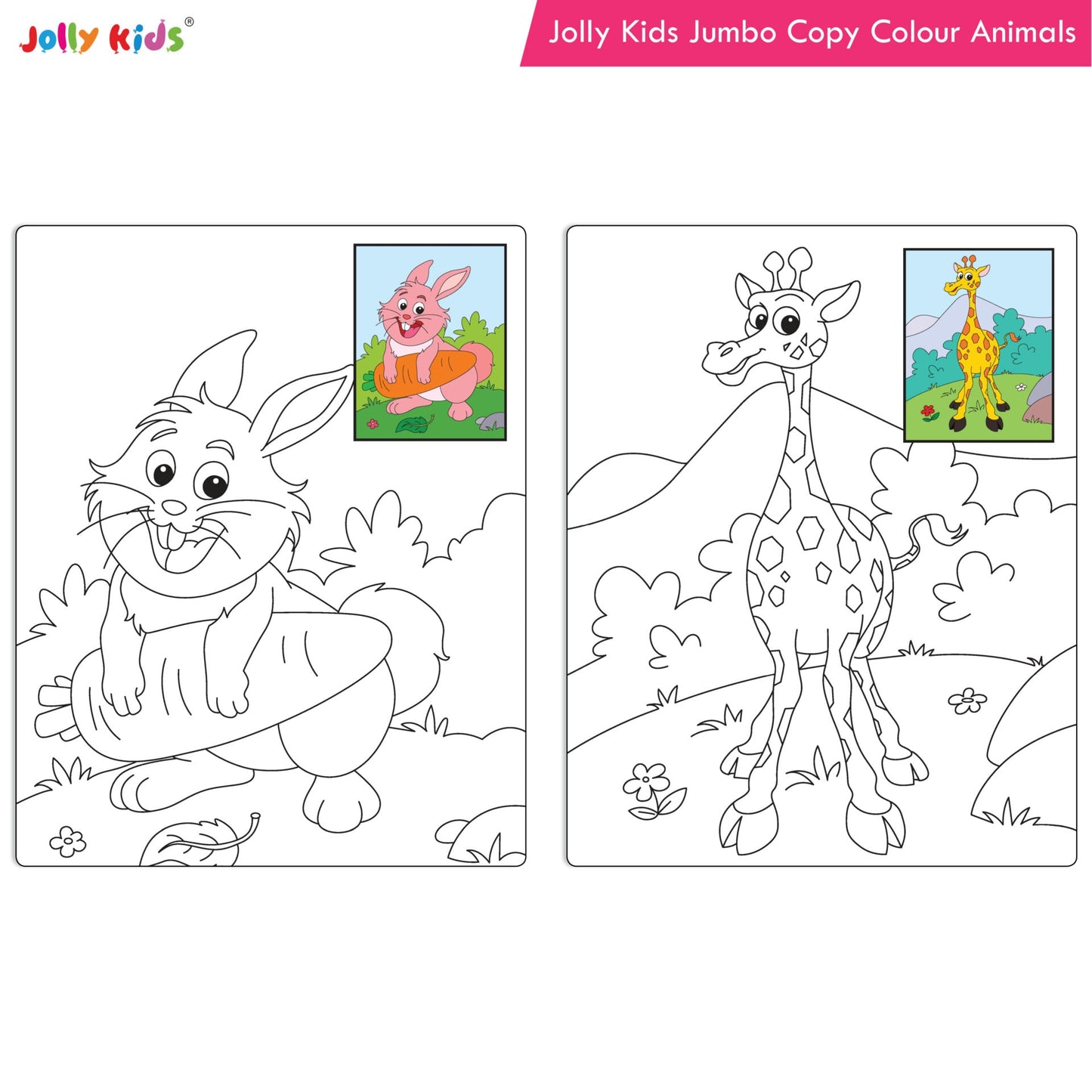 Jolly Kids Jumbo Copy Colouring Books for Kids| Fun Colouring Activity Books: Birds, Dinosaurs, Animals & Ocean| Ages 3-10 Years