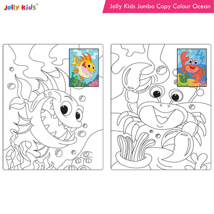 Jolly Kids Jumbo Copy Colouring Books for Kids| Fun Colouring Activity Books: Birds, Dinosaurs, Animals & Ocean| Ages 3-10 Years