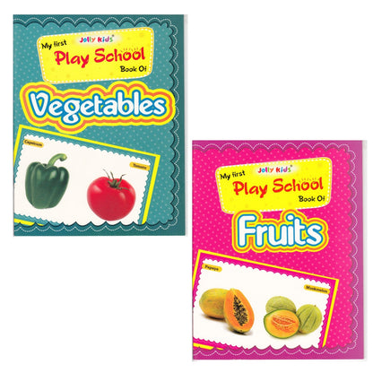 Jolly Kids My First Play School Book Set of 7| Ages 1 - 4 Year| Picture Learing Books like Alphabet, Vegetables, Fruits