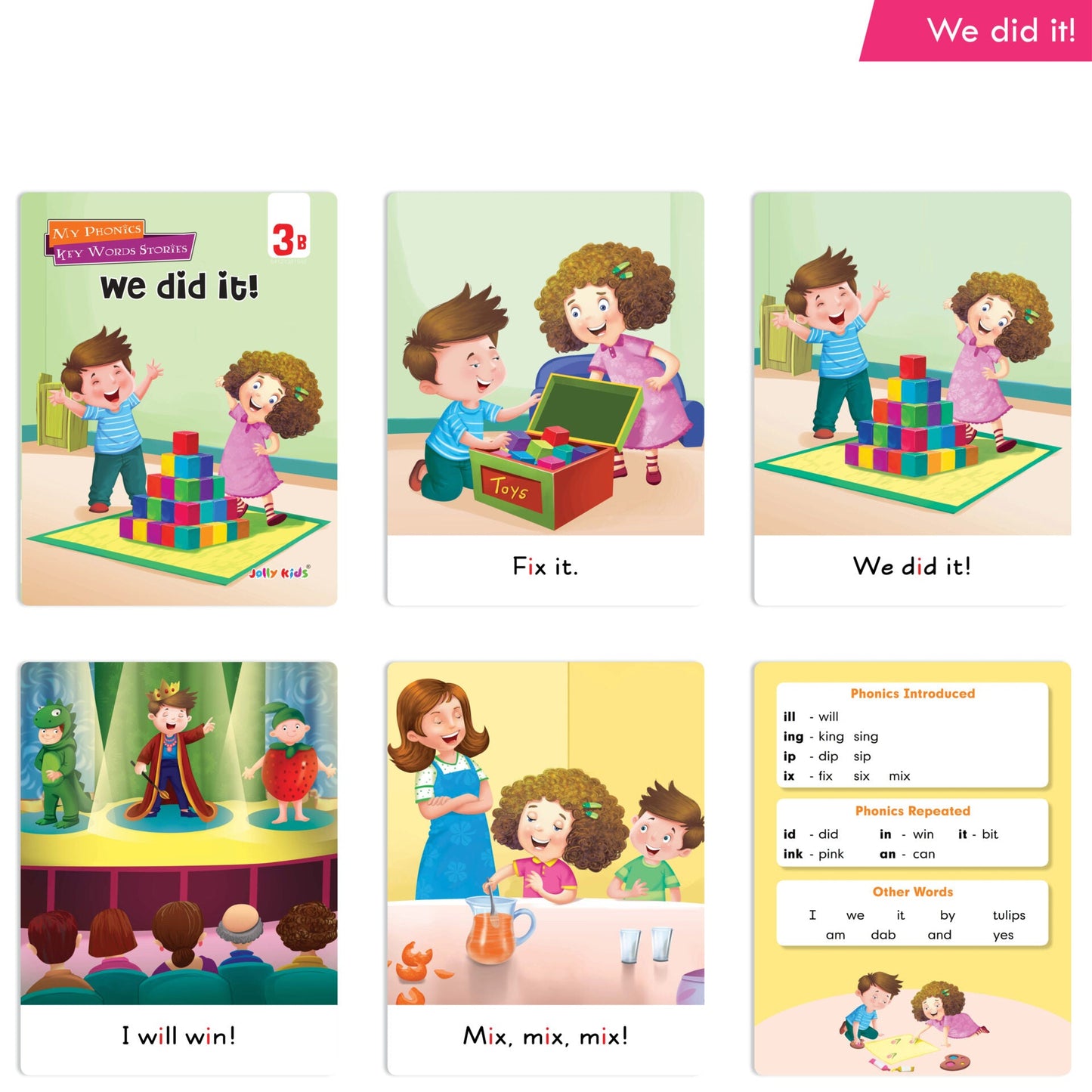 Jolly Kids My Phonic Key Words Stories Books Set of 12| Ages 3-8 Years| Phonics Books | Phonetic Reader Books for Kids