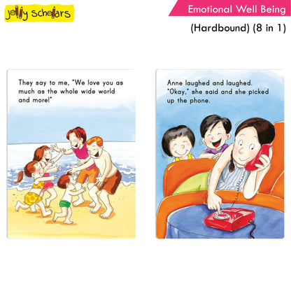 Jolly Scholars Emotional Well Being Hardbound 8 in 1 Stories Book For Kids Ages 3-6 Years| Learn Beauty, Anger, Sadness, Love Family & Friends etc.