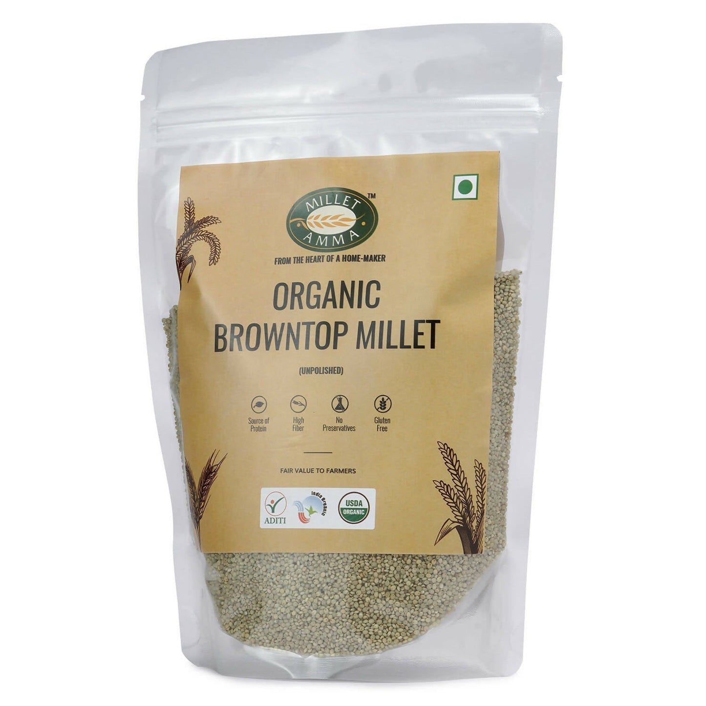 Millet Amma Organic Browntop Millet Grains