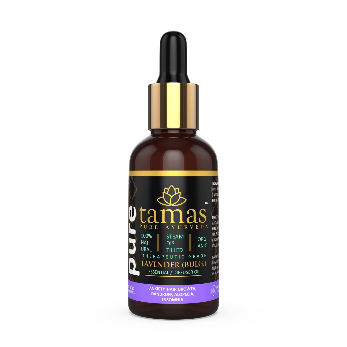 Tamas Pure Ayurveda 100% Organic Lavender (Bulg) Essential Oil-USDA Certified Organic-