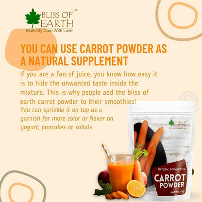 Bliss of Earth Natural Dehydrated Carrot Powder