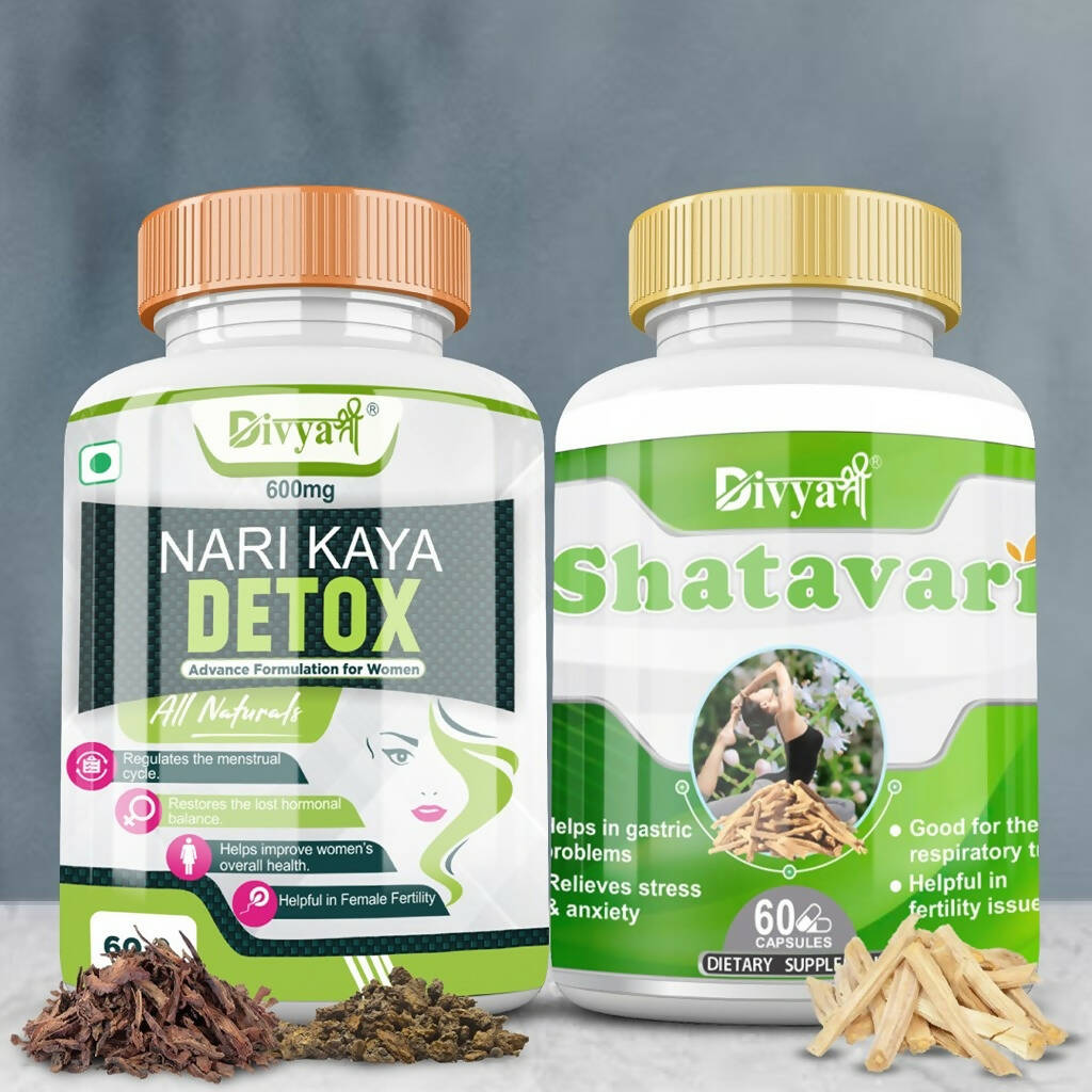 Divya Shree Nari Kaya Detox Capsule and Shatavari Capsule Combo