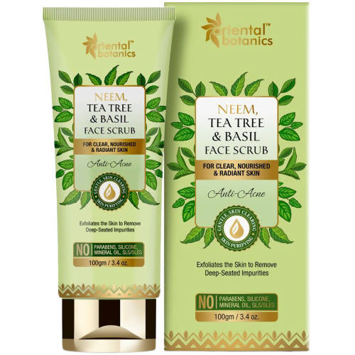 Oriental Botanics Neem, Tea Tree And Basil Anti Acne Face Scrub