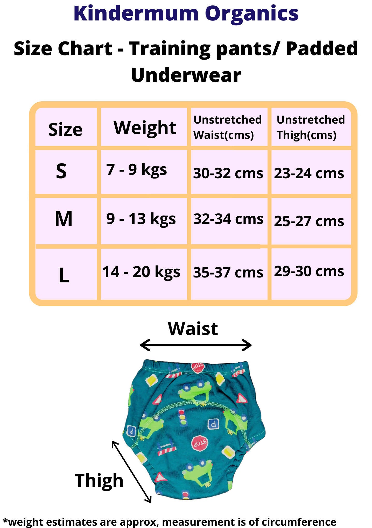 Kindermum Cotton Padded Pull Up Training Pants/Padded Underwear For Kids Peachy Star & Green Car-Set of 2 pcs