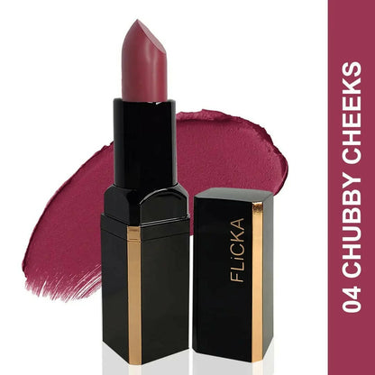 FLiCKA Lip Poetry Matte Lipstick Shade 04 Chubby Cheeks - Pink Mauve