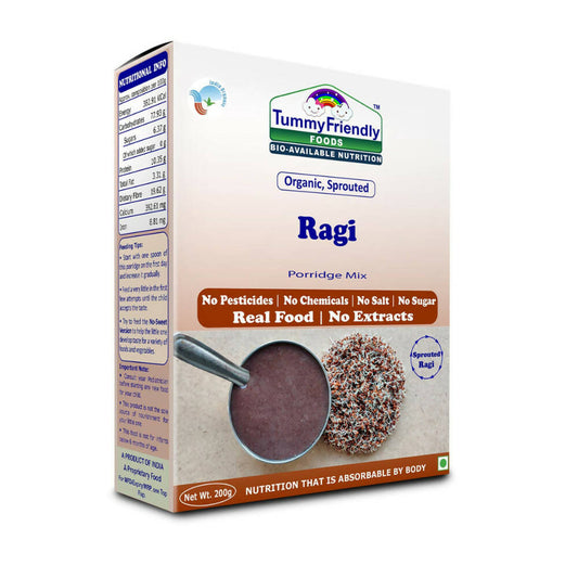 TummyFriendly Foods Certified Organic Sprouted Ragi Porridge Mix -  USA, Australia, Canada 