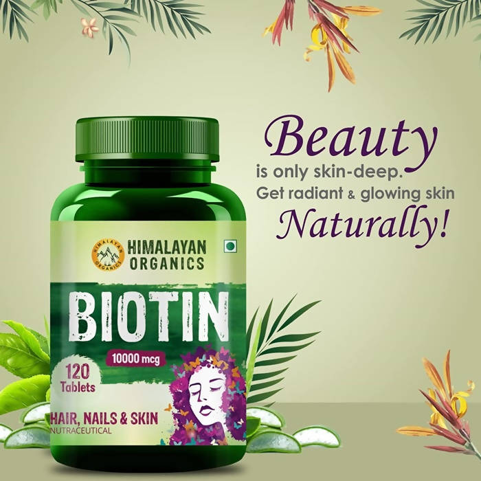 Himalayan Organics Biotin 10,000 mcg For Hair, Nails & Skin Nutraceutical Tablets