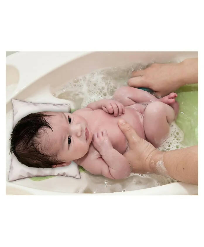 AHC New Born Baby Waterproof Bathing Pillow With Bean Filling For Bathing Chair/Tub/Sheet - Cream