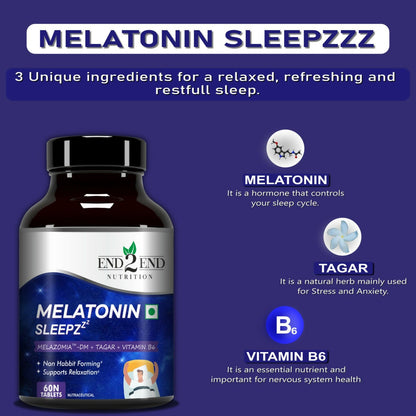 End2End Nutrition Melatonin Sleepzzz Tablets