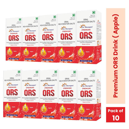 Dr. Morepen Premium ORS Drink With Electrolytes for Instant Hydration Apple Flavour -  USA 